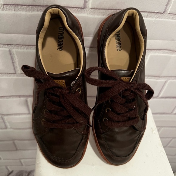 GYMBOREE boys brown lace up leather shoes/size 2 - Picture 4 of 9